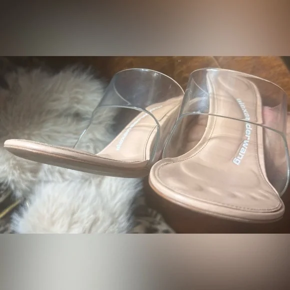 *SALE*Alexander Wang Translucent Peachy Nude Sandal in PVC&Nude Leather - Picture 8 of 12